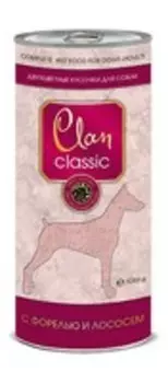 Clan Classic / Консервы Клан для собак Кусочки в соусе с Форелью и Лососем (цена за упаковку)