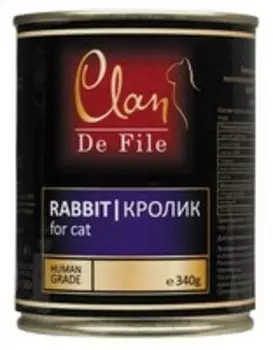 Clan De File / Консервы Клан для кошек Кролик (цена за упаковку)