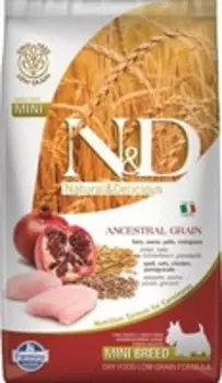 Farmina N&amp;D Ancestral Grain Adult Mini Chicken Spelt Oats Pomegranate / Сухой Низкозерновой корм Фармина для взрослых собак Мелких и Карликовых пород Курица с Гранатом