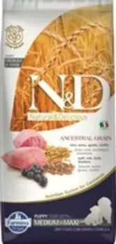 Farmina N&D Ancestral Grain Puppy Medium Maxi Lamb Spelt Oats Blueberry / Сухой Низкозерновой корм Фармина для Щенков Средних и Крупных пород Ягненок с Черникой