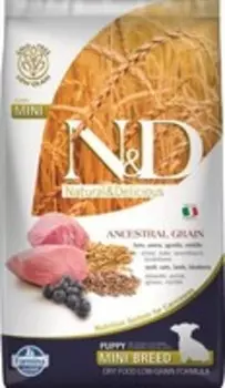 Farmina N&D Ancestral Grain Puppy Mini Lamb Spelt Oats Blueberry / Сухой Низкозерновой корм Фармина для Щенков Мелких и Карликовых пород Ягненок с Черникой