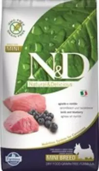 Farmina N&amp;D Prime Line Adult Mini Lamb &amp; Blueberry Grain free / Сухой Беззерновой корм Фармина для взрослых собак Мелких пород Ягненок с Черникой