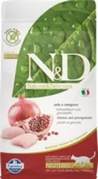 Farmina N&D Prime Line Adult Neutered Chicken & Pomegranate / Сухой Беззерновой корм Фармина для Стерилизованных кошек и Кастрированных котов Курица с Гранатом