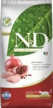 Farmina N&D Prime Line Adult Neutered Chicken & Pomegranate / Сухой Беззерновой корм Фармина для Стерилизованных кошек и Кастрированных котов Курица с Гранатом