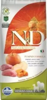 Farmina N&D Pumpkin Line Adult Medium & Maxi Boar & Apple Grain free / Сухой Беззерновой корм Фармина для взрослых собак Средних и Крупных пород Кабан с Яблоком и Тыквой