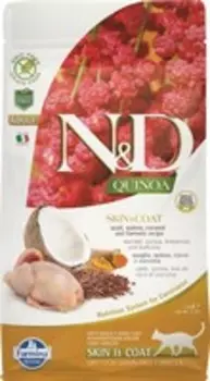 Farmina N&D Quinoa Line Skin & Coat Adult Quinoa Quail Grain free / Cухой Беззерновой корм Фармина для взрослых кошек Здоровье кожи и шерсти Перепел с Киноа