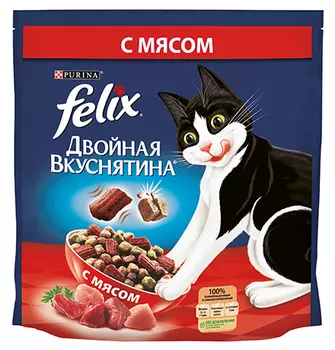 Felix Двойная вкуснятина / Сухой корм Феликс для кошек с Мясом