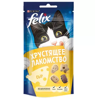Felix Хрустящее лакомство / Лакомство Пурина Феликс для взрослых кошек с сыром