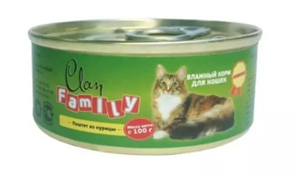 Clan Family / Консервы Клан для кошек паштет из Курицы (цена за упаковку)