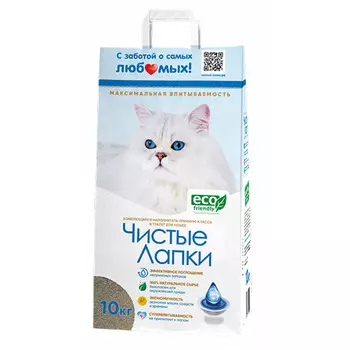 Чистые лапки (Clean Paws) Наполнитель для кошачьего туалета Комкующийся
