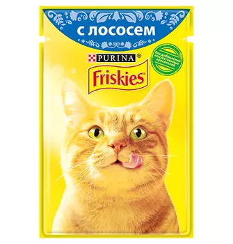 Friskies / Паучи Фрискис для кошек с Лососем (цена за упаковку)