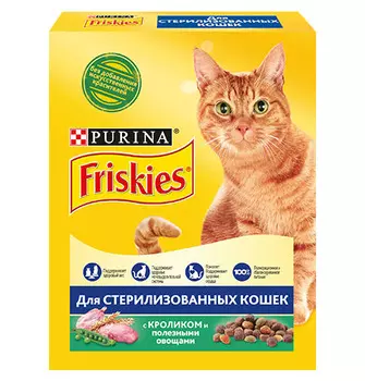 Friskies Sterilised / Сухой корм Пурина Фрискис для взрослых стерилизованных кошек с кроликом