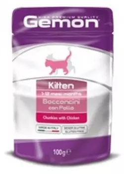 Gemon Kitten Chunkies Chicken / Паучи Джимон для Котят кусочки Курицы (цена за упаковку)