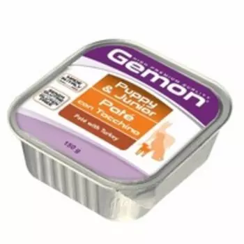 Gemon Puppy &amp; Junior Pate Turkey / Консервы Джимон для Щенков и Юниоров Паштет Индейка (цена за упаковку)