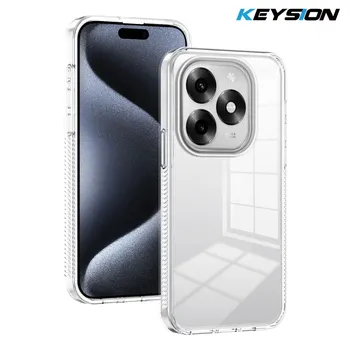 KEYSION Прозрачный чехол для телефона для Itel S23+ S23 Мягкий ТПУ+ПК Противоскользящий HD Прозрачный Ударопрочный Задняя крышка для телефона для Itel A70 for Itel S23+ чёрный
