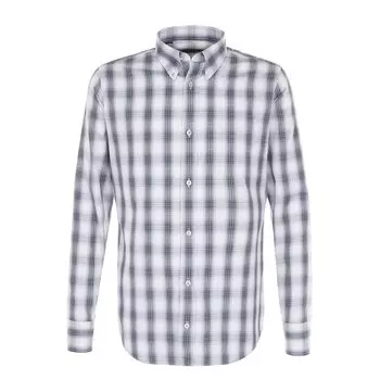 Хлопковая рубашка в клетку с воротником button down Tom Ford