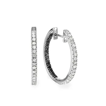 BLACK AWN Изысканные серьги-кольца Серьги с черным камнем для женщин Серьги-кольца ювелирные изделия
