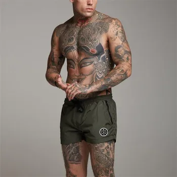 Muscleguys Workout Street Wear Мужские свободные шорты для бега Беговые походы Короткие брюки для бега M чёрный