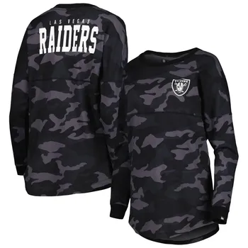 Женская черная футболка New Era с камуфляжным принтом и длинными рукавами Las Vegas Raiders New Era