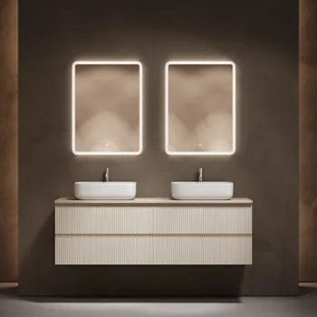 Мебель для ванной комнаты Sancos Snob R 160 beige soft, столешница бежевая TT160A2X, раковина CN5043