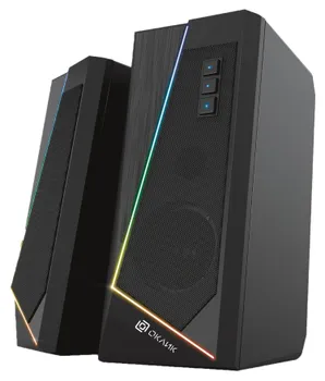 Акустика 2.0 Oklick OK-125, 12 Вт, AUX, подсветка, черный (N518)