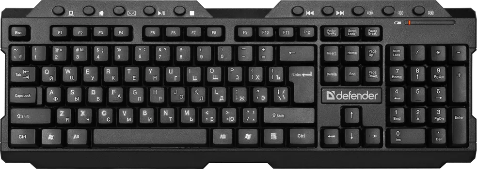 Клавиатура беспроводная Defender Element HB-195, мембранная, USB, черный (45195)