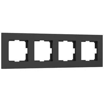 Рамка Werkel Slab черный софт W0042908/ Рамка на 4 поста Slab (черный