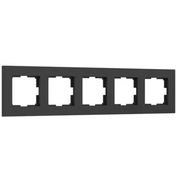 Рамка Werkel Slab черный софт W0052908/ Рамка на 5 постов Slab (черный