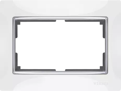 Рамка Werkel Snabb WL03-Frame-01-DBL-white / Рамка для двойной розетки (белый)