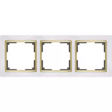 Рамка Werkel Snabb WL03-Frame-03-white-GD/ Рамка на 3 поста (белый/золото)