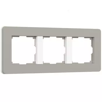 Рамка Werkel Split дымчатый/белый, soft-touch W0033067/ Рамка на 3 пос