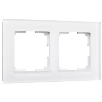 Рамка Werkel W0021105/ Рамка на 2 поста Favorit (белый матовый,стекло)
