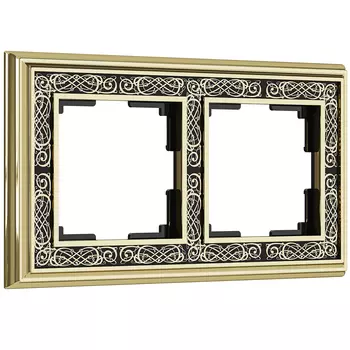 Рамка Werkel W0021430/ Рамка на 2 поста Palacio Gracia (золото/черный)