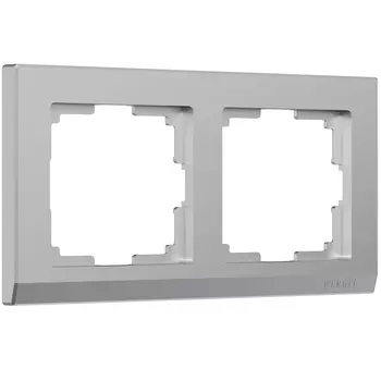 Рамка Werkel W0021806/ Рамка на 2 поста Stark (серебряный)