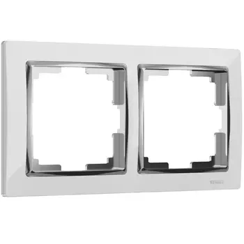 Рамка Werkel W0021901/ Рамка на 2 поста Snabb (белый/хром)