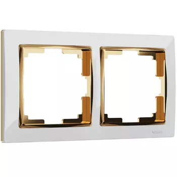 Рамка Werkel W0021933/ Рамка на 2 поста Snabb (белый/золото)