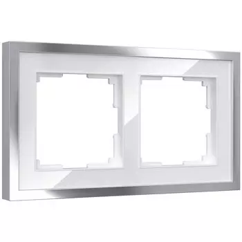 Рамка Werkel W0022850/ Рамка на 2 поста Baguette (белый/серебро)