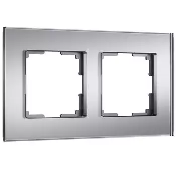 Рамка Werkel W0023106/ Рамка на 2 поста Senso (серебряный, стекло soft