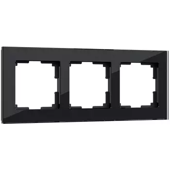Рамка Werkel W0031108/ Рамка на 3 поста Favorit (черный,стекло)