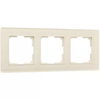Рамка Werkel W0031141/ Рамка на 3 поста Favorit (молочный, стекло)