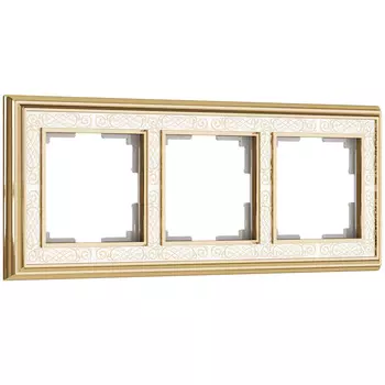Рамка Werkel W0031429/ Рамка на 3 поста Palacio Gracia (золото/белый)
