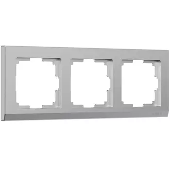 Рамка Werkel W0031806/ Рамка на 3 поста Stark (серебряный)