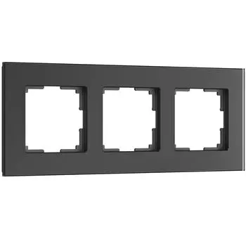 Рамка Werkel W0033108/ Рамка на 3 поста Senso (черный, стекло soft-tou