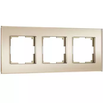 Рамка Werkel W0033111/ Рамка на 3 поста Senso (шампань, стекло soft-to