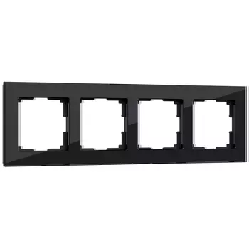 Рамка Werkel W0041108/ Рамка на 4 поста Favorit (черный,стекло)