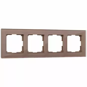 Рамка Werkel W0041142/ Рамка на 4 поста Favorit (латте, стекло)