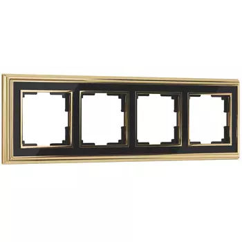 Рамка Werkel W0041330/ Рамка на 4 поста Palacio (золото/черный)