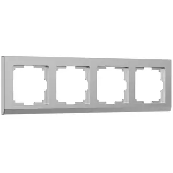 Рамка Werkel W0041806/ Рамка на 4 поста Stark (серебряный)