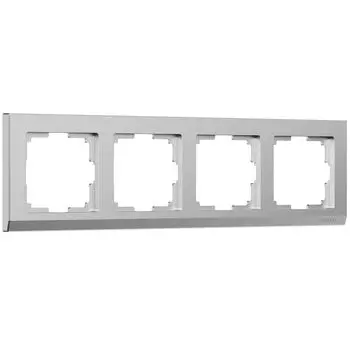 Рамка Werkel W0041865/ Рамка на 4 поста Stark (серебряный матовый)