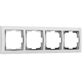 Рамка Werkel W0041901/ Рамка на 4 поста Snabb (белый/хром)